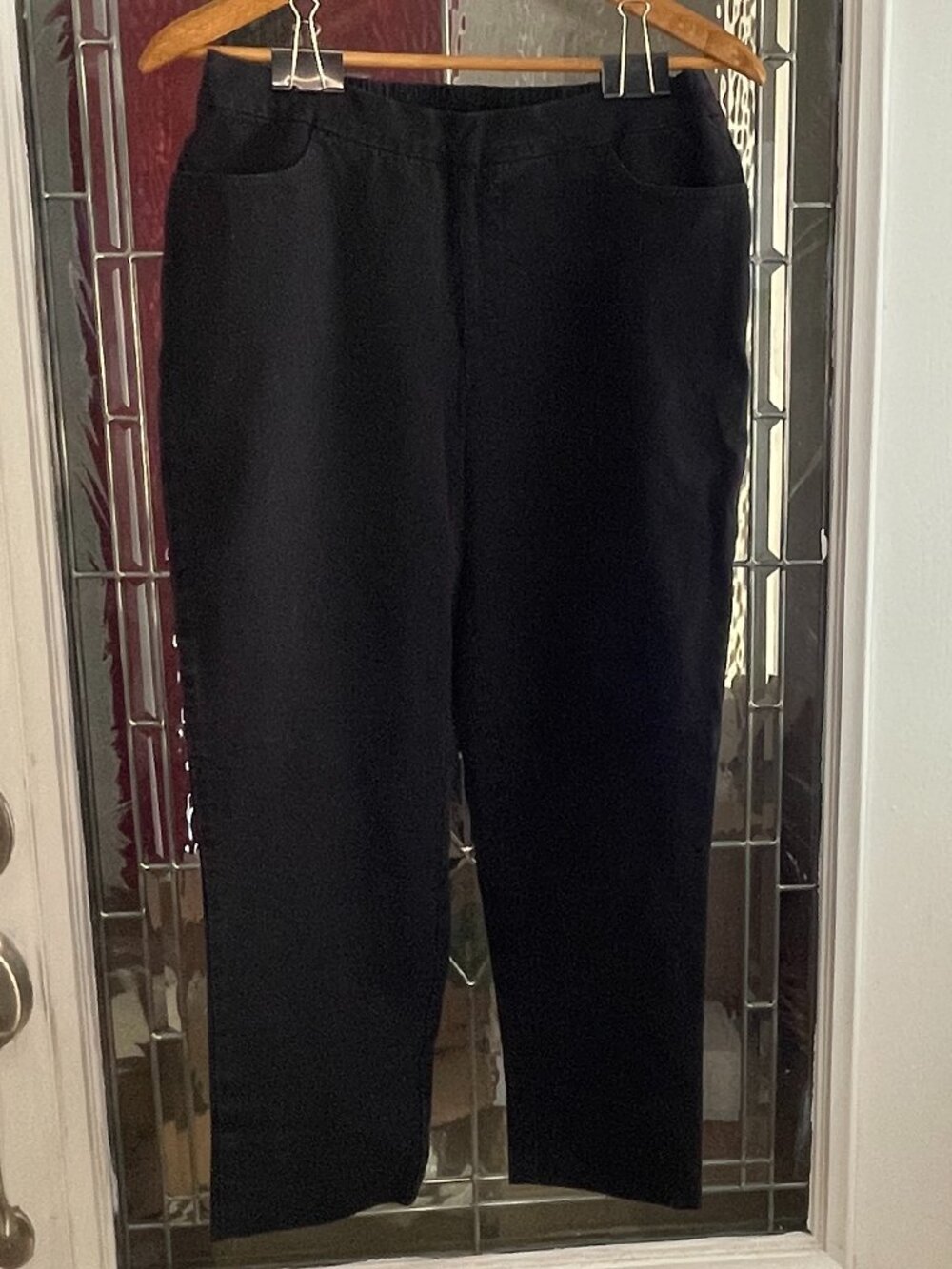 Isaac Mizrahi Live Tall 24/7 Stretch Pockets Icon Ankle Pants Size 12T Black